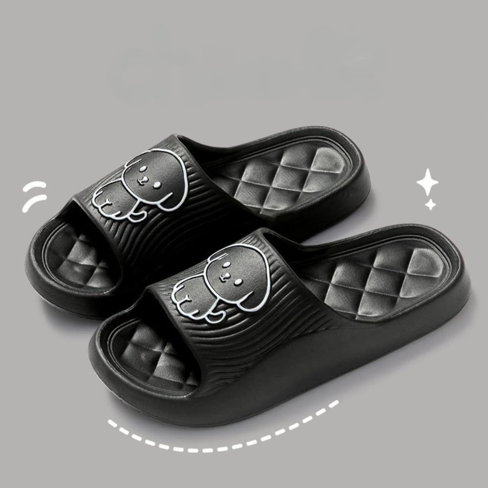 Women's Slippers Cute Bear Dog Cartoon Pattern Girl's Thick Soles Indoor Outdoor Slippers