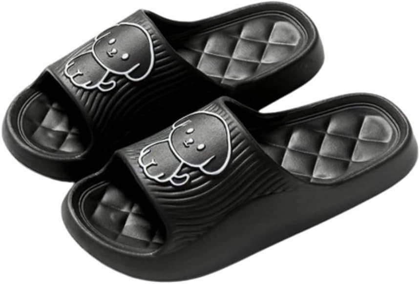 Women's Slippers Cute Bear Dog Cartoon Pattern Girl's Thick Soles Indoor Outdoor Slippers