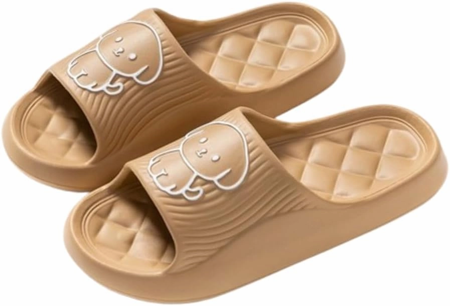 Women's Slippers Cute Bear Dog Cartoon Pattern Girl's Thick Soles Indoor Outdoor Slippers