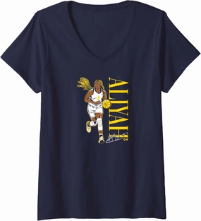 Womens Aliyah Boston: Player Pose - Indiana Basketball V-Neck T-Shirt