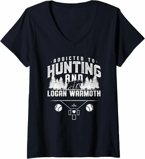 Womens Bear Hunting and Logan Warmoth Prospect Baseball Fan Gear V-Neck T-Shirt