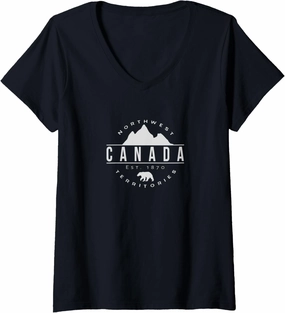 Womens Canada Northwest Territories XO4U Original V-Neck T-Shirt