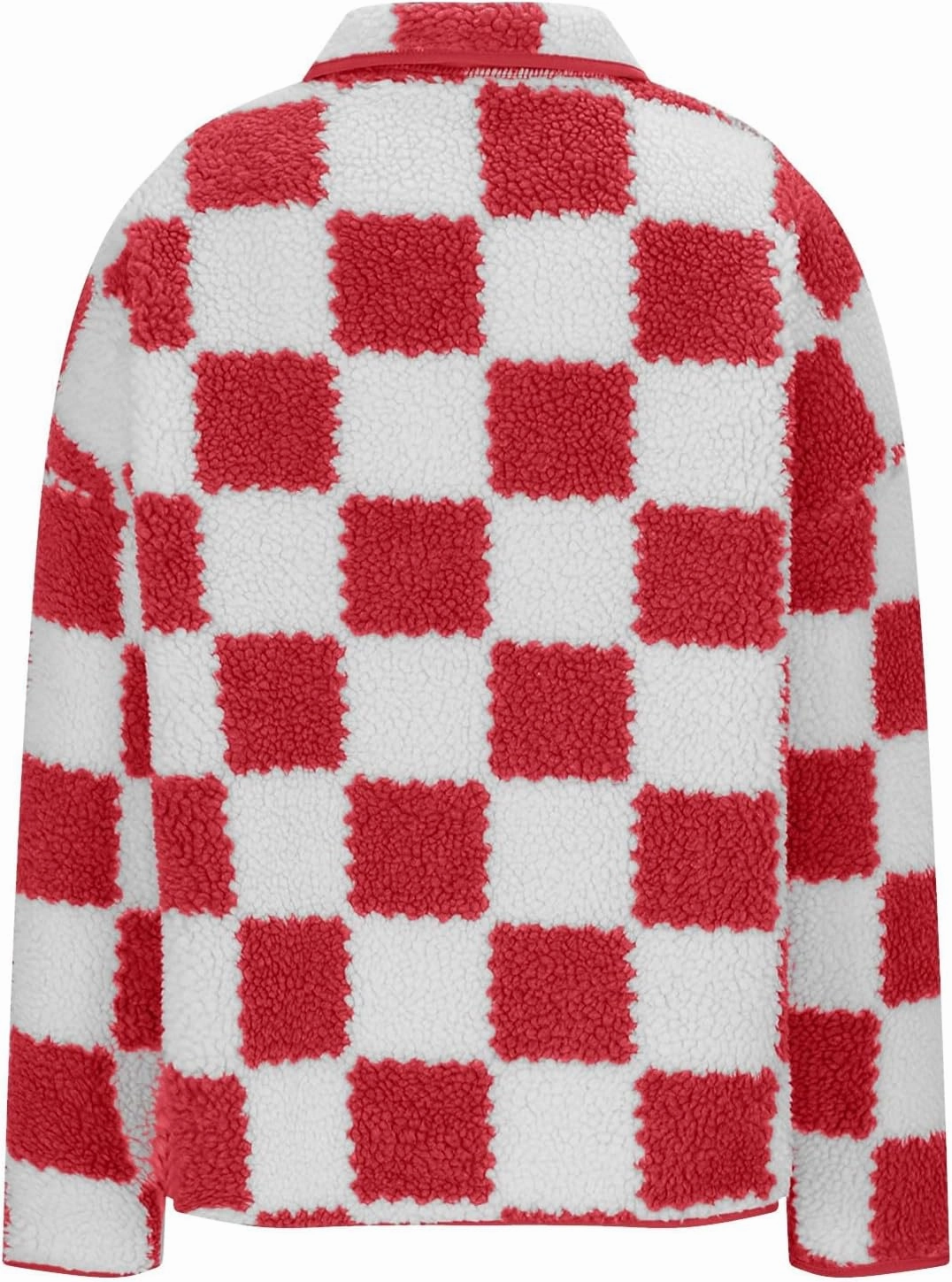Womens Fleece Jackets Fashion 2024 Plaid Button Down Sherpa Teddy Coat Causal Fall Winter Fuzzy Coats Outwear
