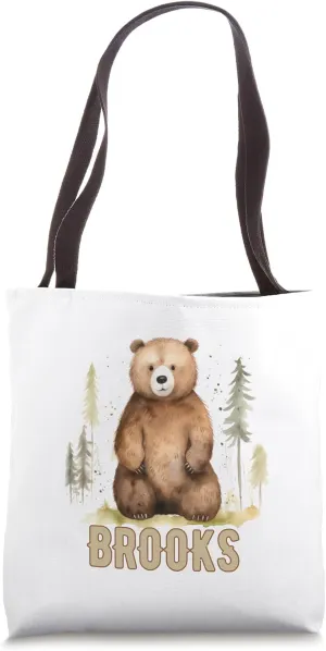 Woodland Bear Forest Animals Personalized BROOKS Tote Bag
