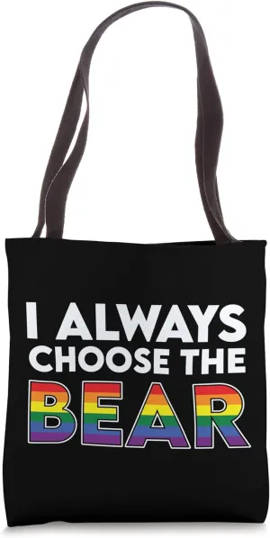 Would You Pick a Bear or Man? Dilemma LGBTQ Rainbow Tote Bag