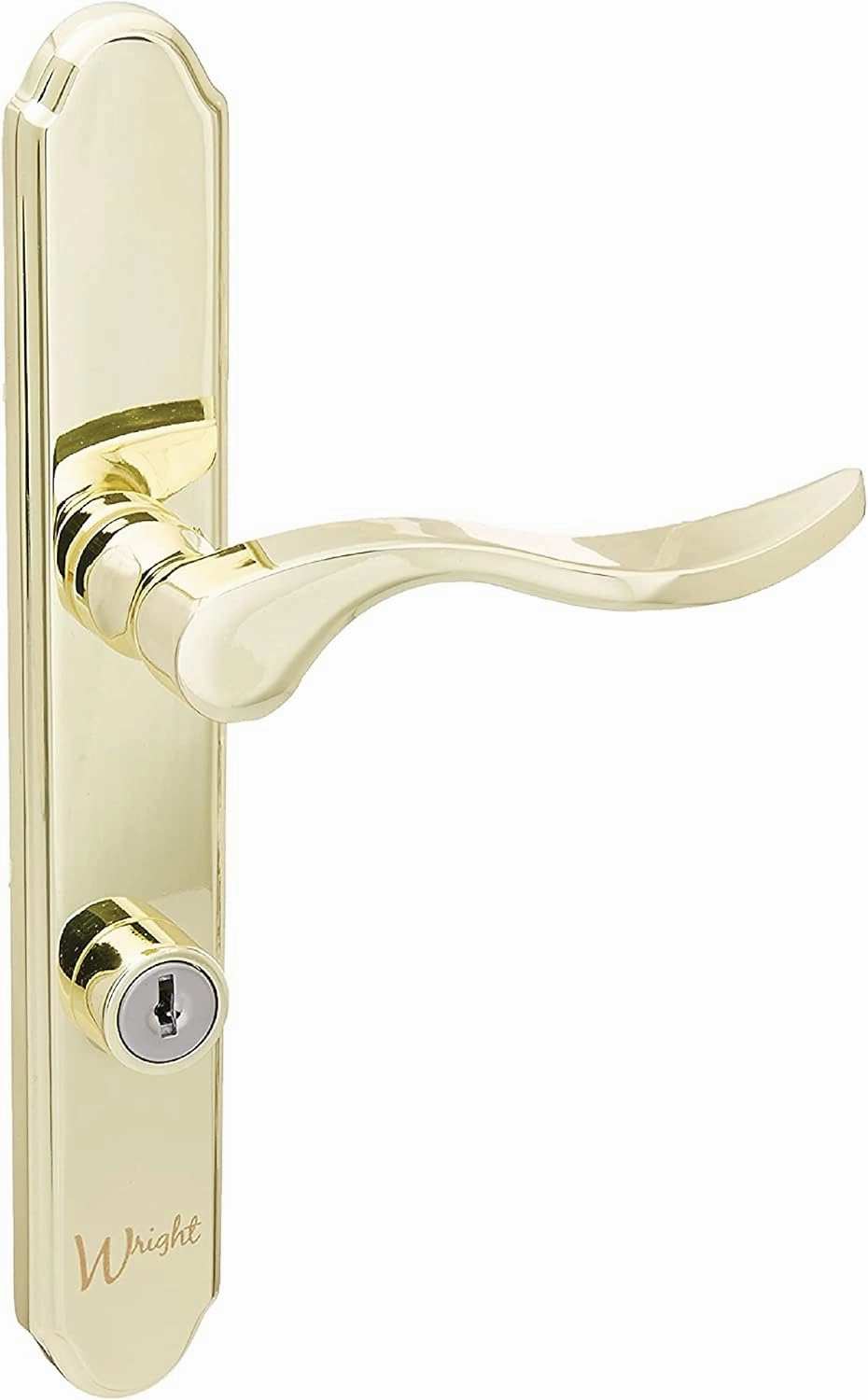 Wright Products - Serenade Mortise Keyed Lever Mount Latch with Deadbolt for Screen and Storm Doors, Polished Brass