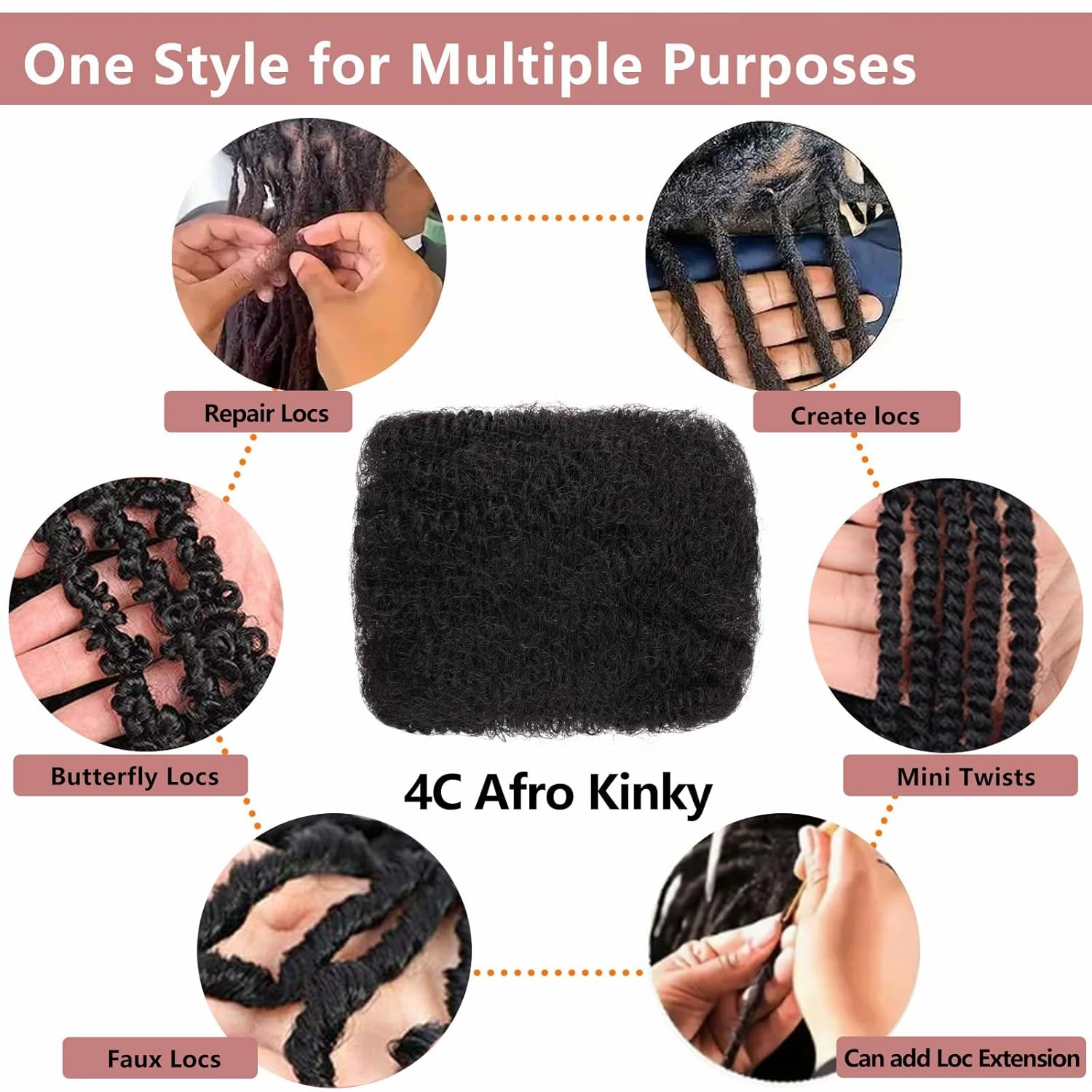 Xtrend 16 Inch 3Bundles90Gram Honey Blonde Afro Kinkys Bulk Human Hair For Dreadlocks, Loc Repair, Dreadlocks Extensions Mini Braiding Twists Afro Kinky Human Hair For Micro Twist Braiding Kinky Hair