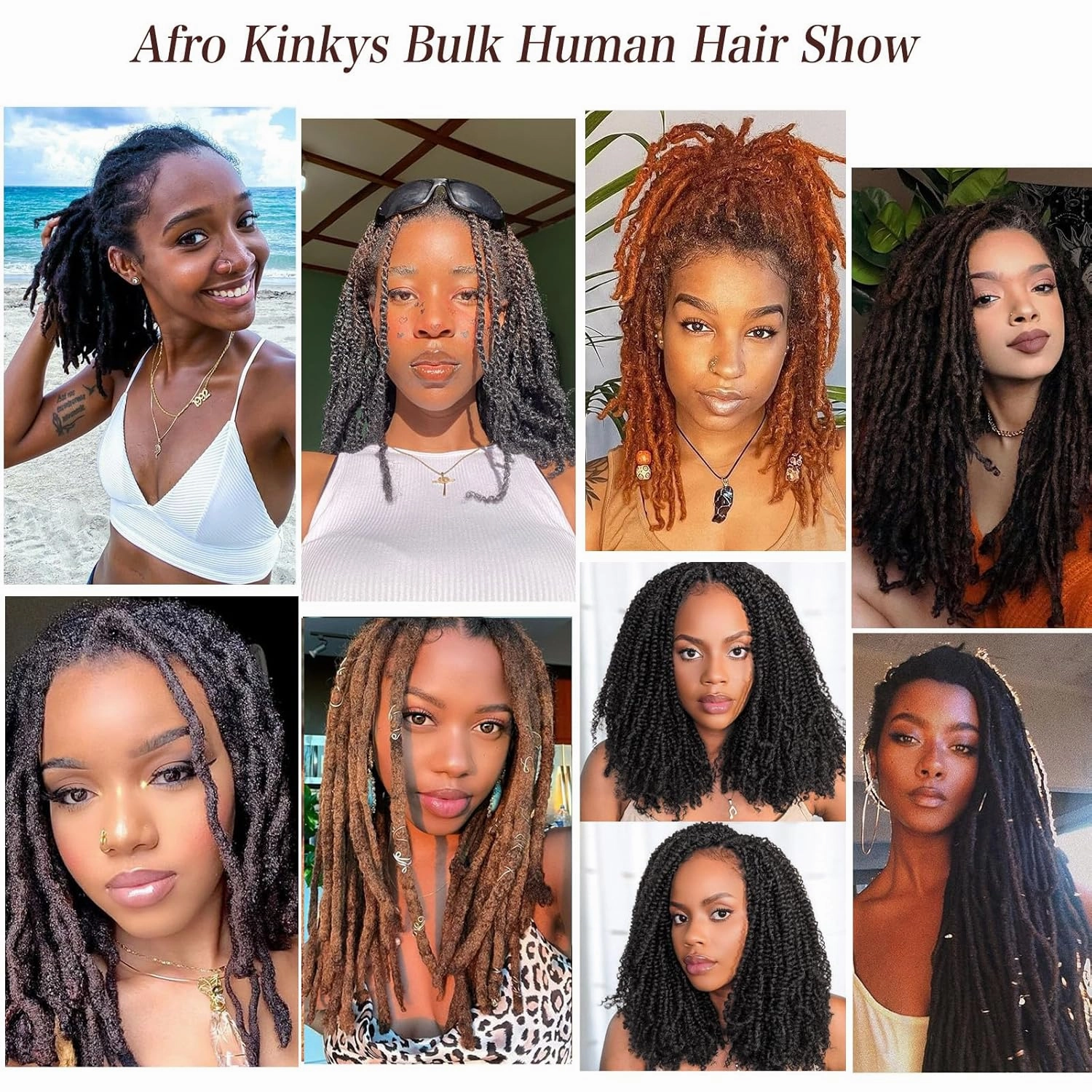 Xtrend 16 Inch 3Bundles90Gram Honey Blonde Afro Kinkys Bulk Human Hair For Dreadlocks, Loc Repair, Dreadlocks Extensions Mini Braiding Twists Afro Kinky Human Hair For Micro Twist Braiding Kinky Hair