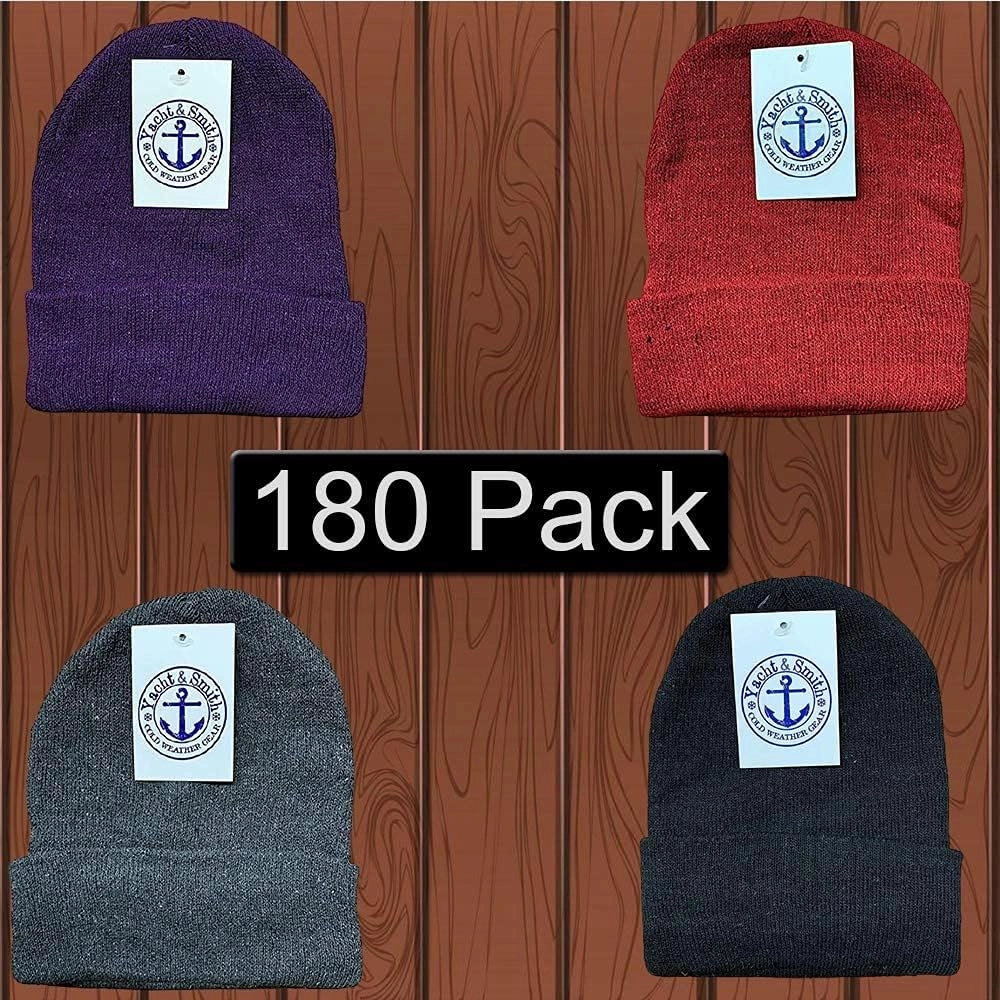 Yacht & Smith Wholesale Beanie and Glove Winter Bulk Kit, Kids Adults Bulk Sets, Homeless Donation Shelters