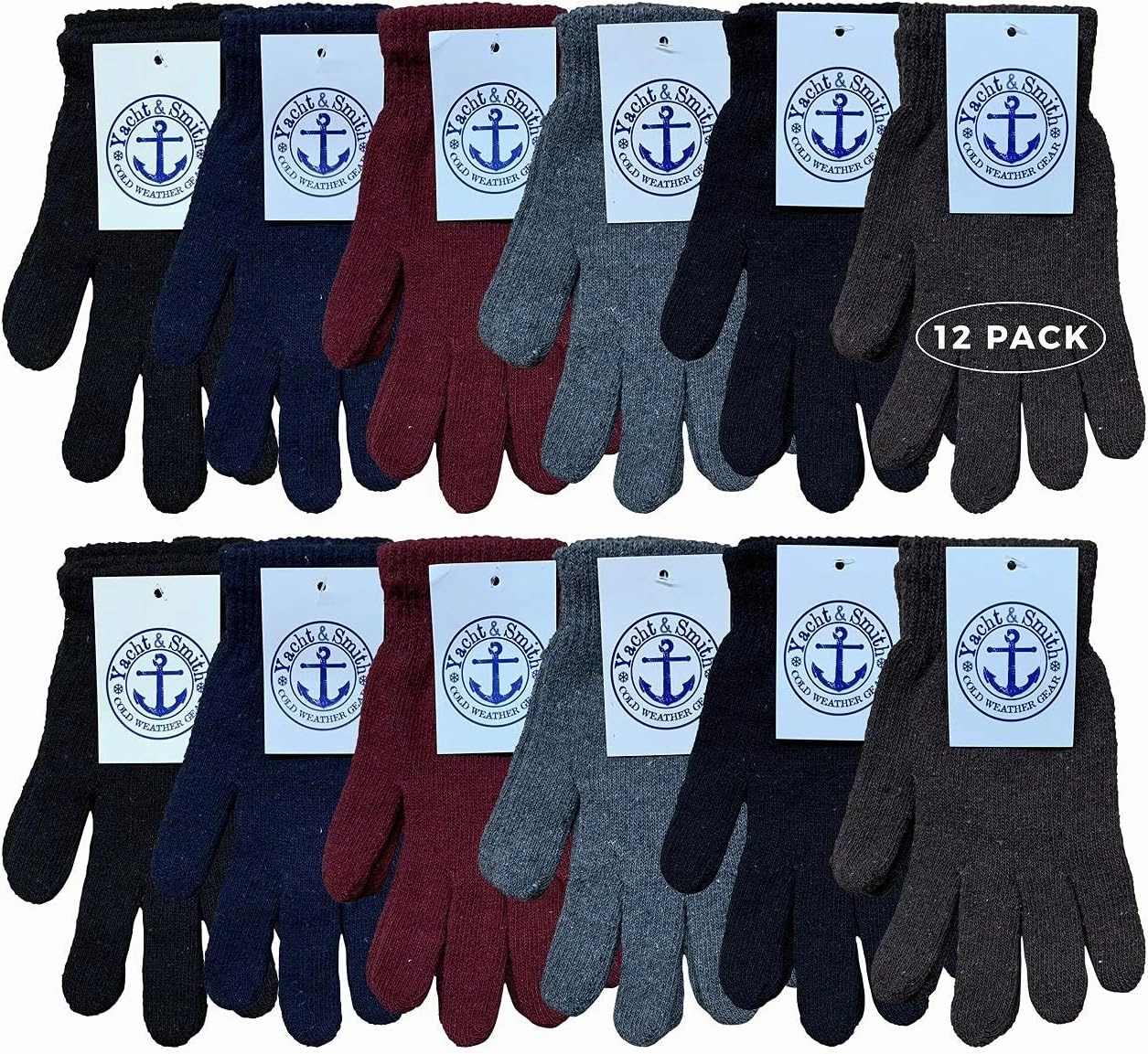 Yacht & Smith Wholesale Beanie and Glove Winter Bulk Kit, Kids Adults Bulk Sets, Homeless Donation Shelters