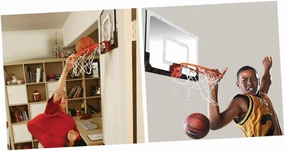 Yardwe 1Pc Door Hanging Mini Basketball Board Transparent Design Easy Installation for Indoor Use for Home and Office Material Fun Basketball Game for All Ages