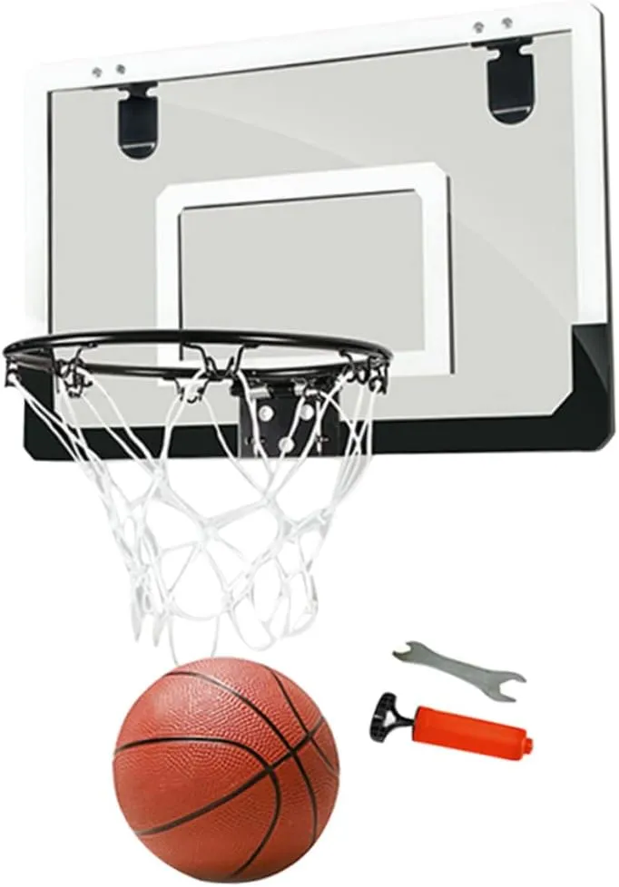 YARNOW Door Hanging Basketball Hoop Mini Basketball Board Set PVC Material Portable for Home Office or Gym