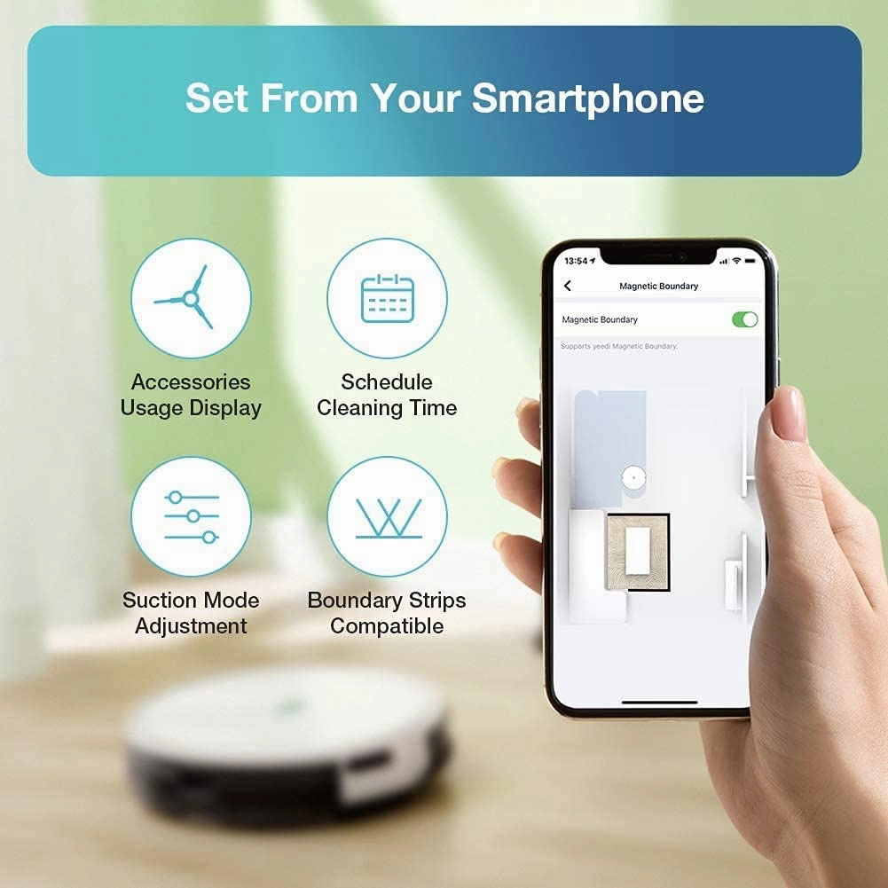 Yeedi k650 Robot Vacuum, 2000Pa Wi-Fi Robotic Vacuum Cleaner with 800ML Big Dustbin and Tangle-Free Brush, Perfect for Pet Hair, Carpets, Hard Floor, Self-Charging, Compatible with Boundary Strips