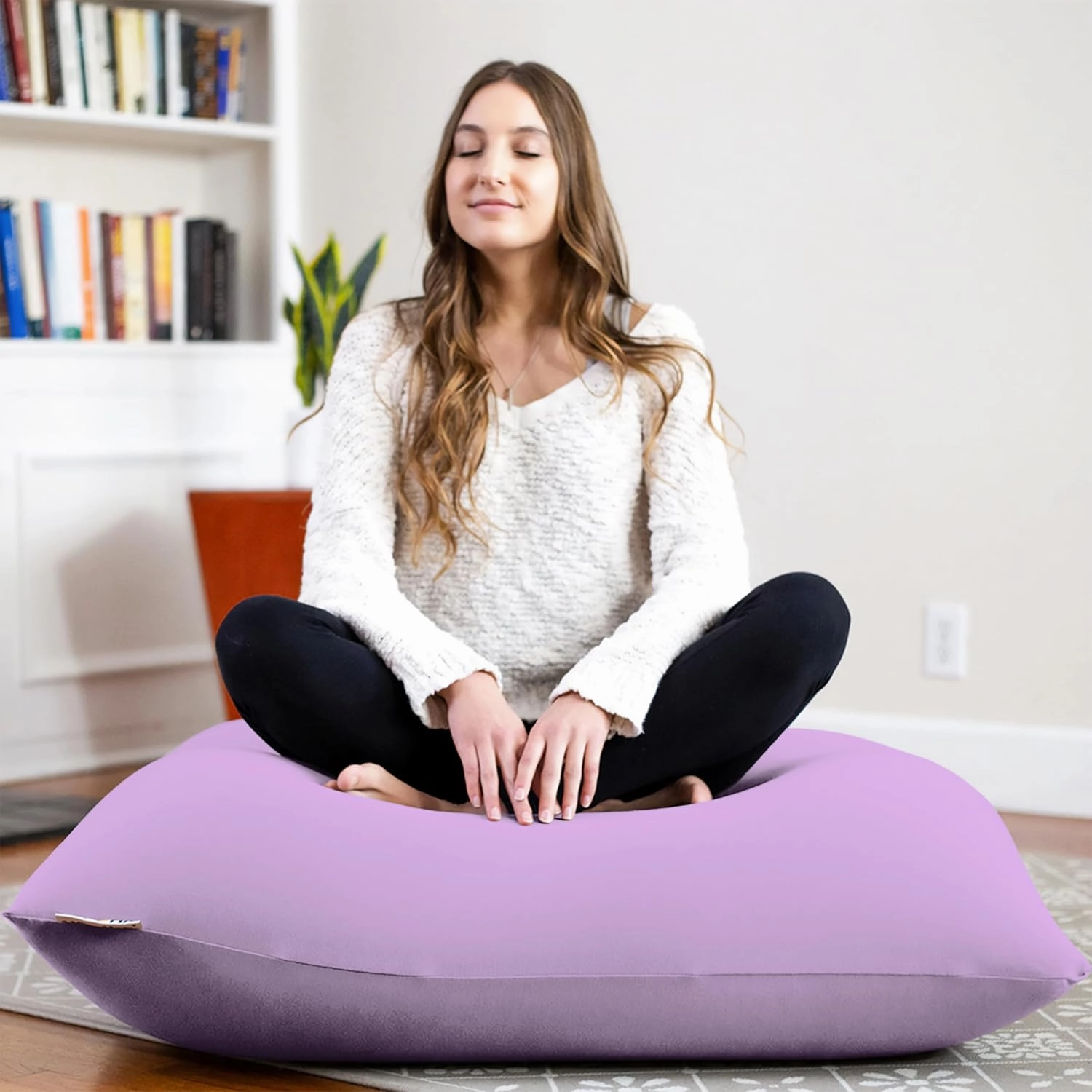 Yogibo Mini Small Bean Bag Lounger Chair for Kids, Teens and Adults with Filling, Soft, Plush, Comfy, Sensory Lounge Beanbag, Washable Cover, Lavender