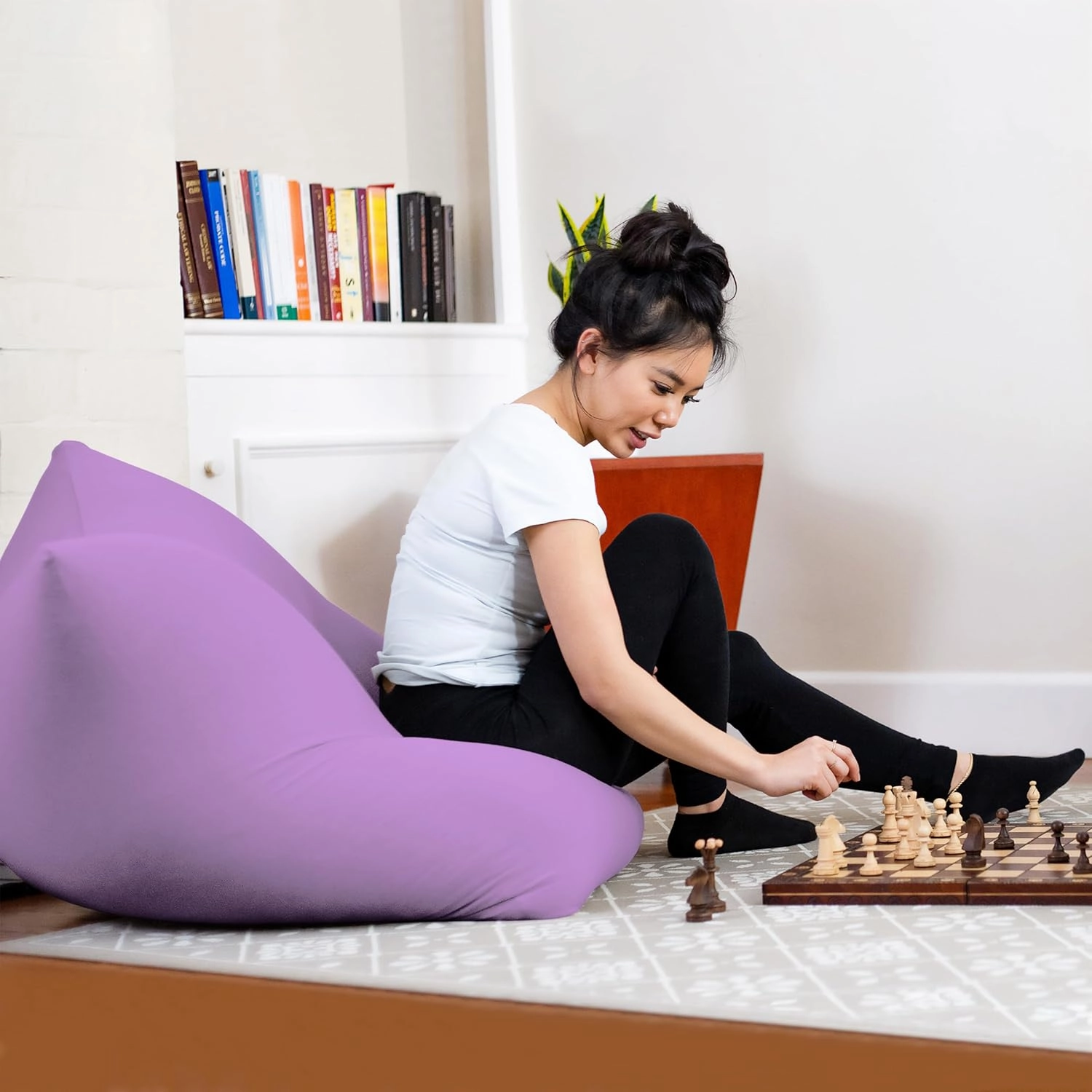 Yogibo Mini Small Bean Bag Lounger Chair for Kids, Teens and Adults with Filling, Soft, Plush, Comfy, Sensory Lounge Beanbag, Washable Cover, Lavender