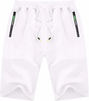 YTD Men's Shorts Casual Classic Fit Drawstring Summer Beach Shorts with Elastic Waist and Pockets