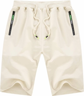 YTD Men's Shorts Casual Classic Fit Drawstring Summer Beach Shorts with Elastic Waist and Pockets