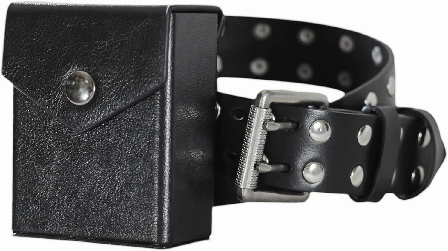 Yu'Gi Deck Box & Belt Replica, 60 Size, Hard Shell, Faux Leather, Belt Loop, Compatible with Yu-Gi-Oh!, Magic: The Gathering, Poke TCG and others (Yu'Gi Black - 60 Sleeve Size Deck Box, Medium)