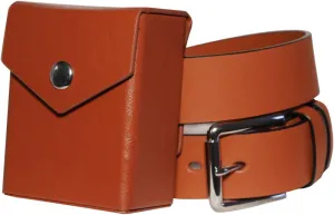 Yusei's Deck Box & Belt Replica, 80 Size, Hard Shell, Faux Leather, Belt Loop, Compatible with Yu-Gi-Oh!, Magic: The Gathering, Poke TCG and others (Yusei Brown - 80 Sleeve Size Deck Box, Small)