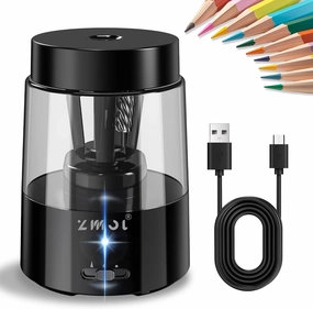 ZMOL Electric Pencil Sharpener for Colored Pencils, Rechargeable Hands-Free Pencil Sharpeners,Fully Automatic Robot Pencil Sharpener, Auto in & Out