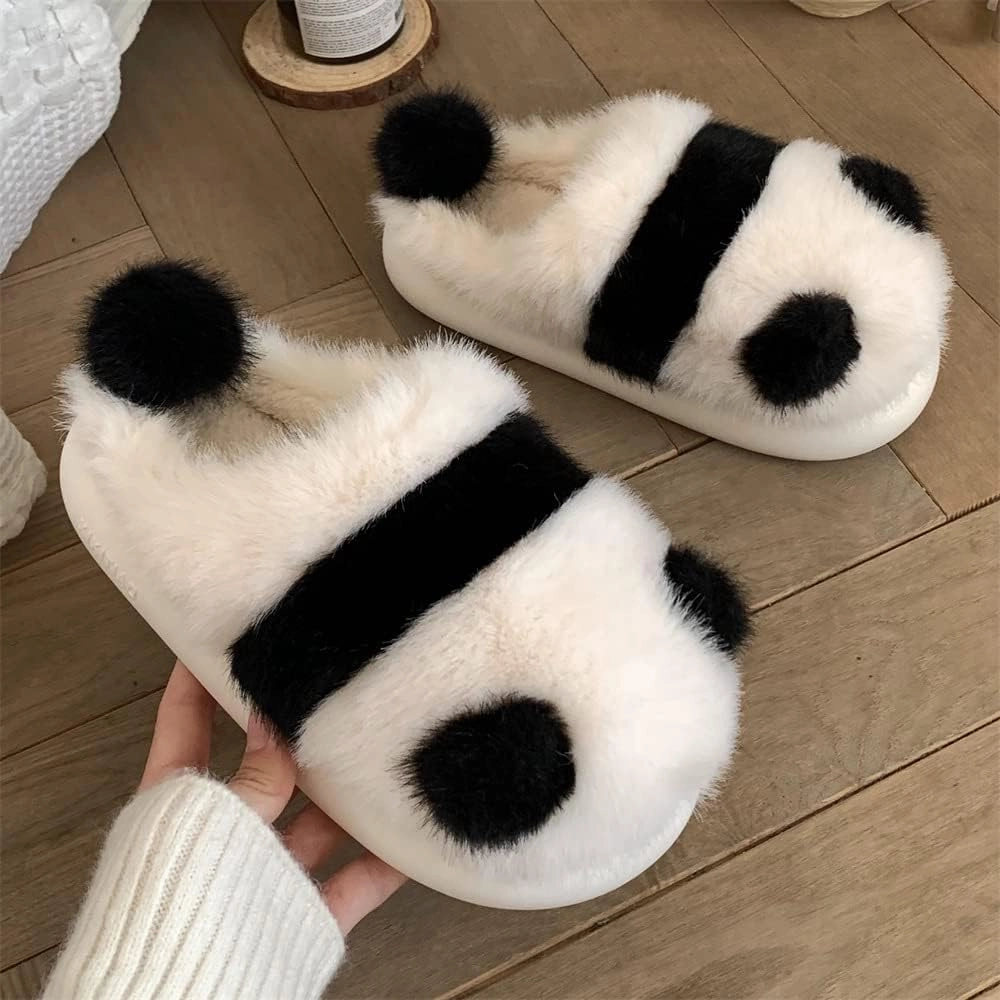 Zureto The New Cute Panda Animal Slipper Cuddly Panda Bear Plush Animal House Slippers Warm Winter Slippers House