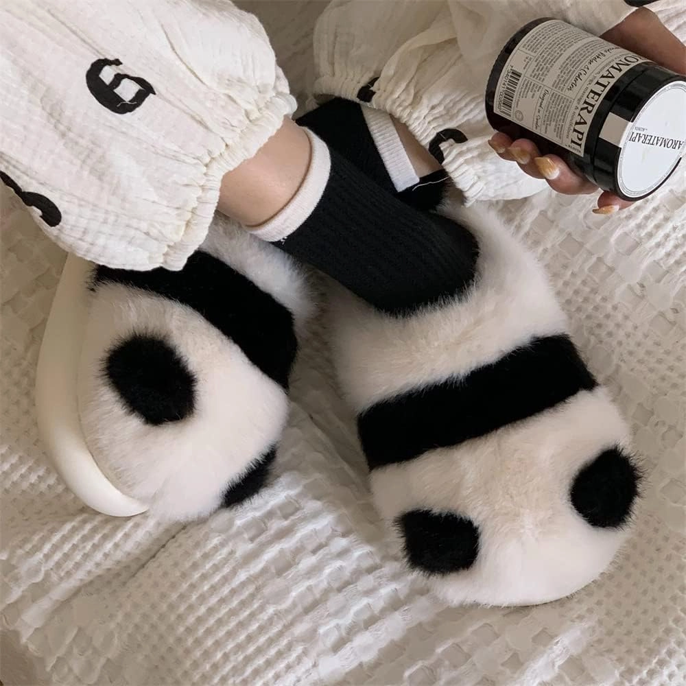 Zureto The New Cute Panda Animal Slipper Cuddly Panda Bear Plush Animal House Slippers Warm Winter Slippers House