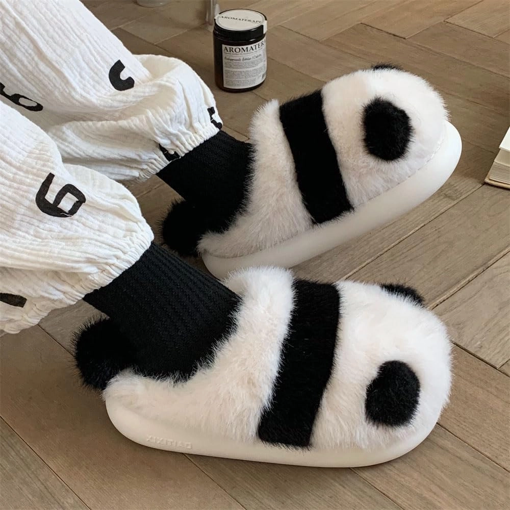 Zureto The New Cute Panda Animal Slipper Cuddly Panda Bear Plush Animal House Slippers Warm Winter Slippers House