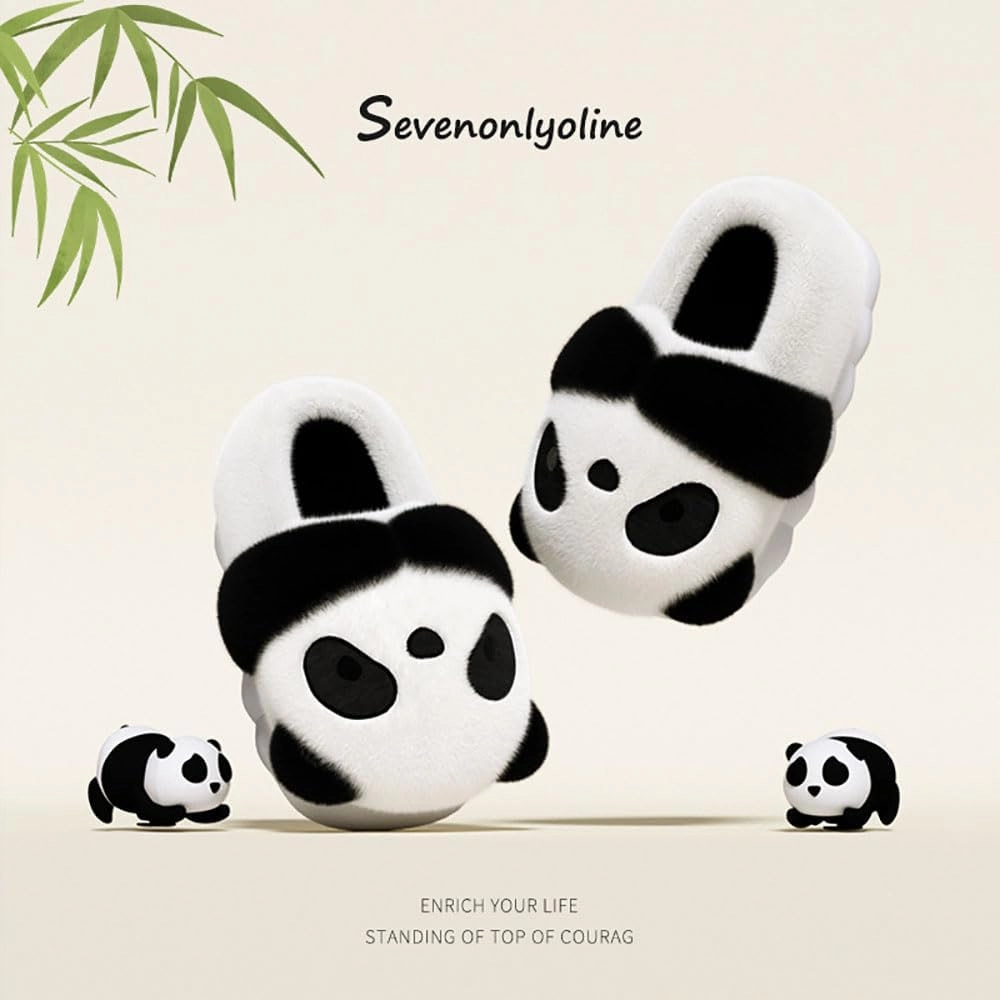 Zureto The New Cute Panda Animal Slipper Cuddly Panda Bear Plush Animal House Slippers Warm Winter Slippers House