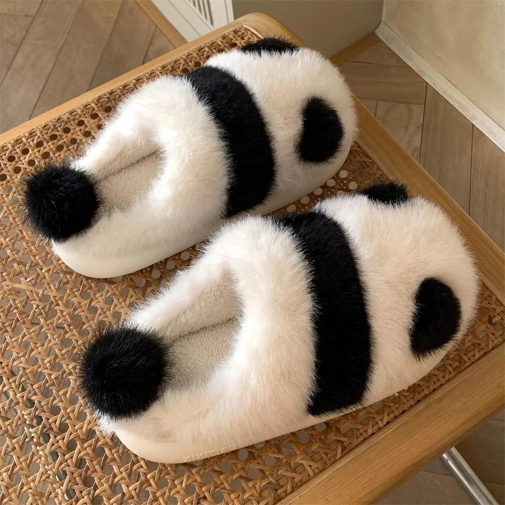 Zureto The New Cute Panda Animal Slipper Cuddly Panda Bear Plush Animal House Slippers Warm Winter Slippers House